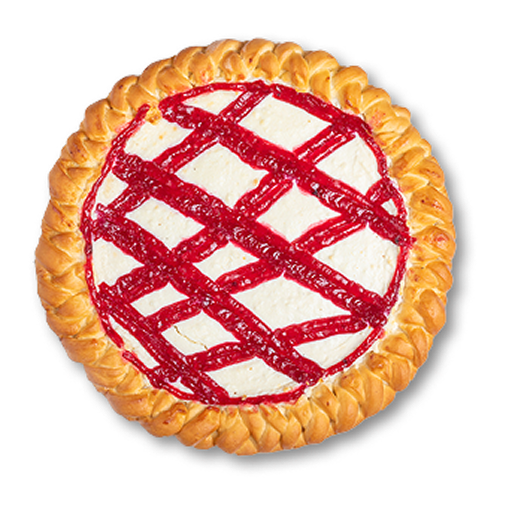 Пирог с творогом и малиной