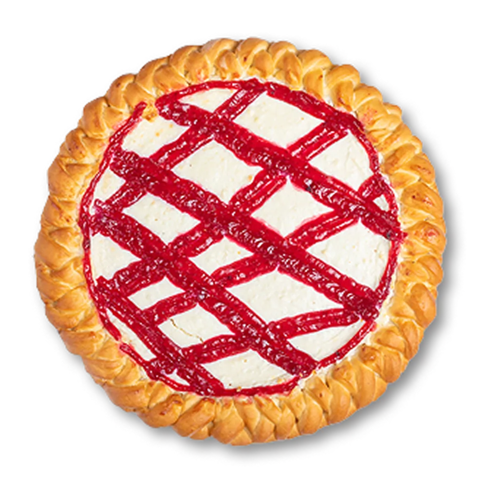 Пирог с творогом и малиной
