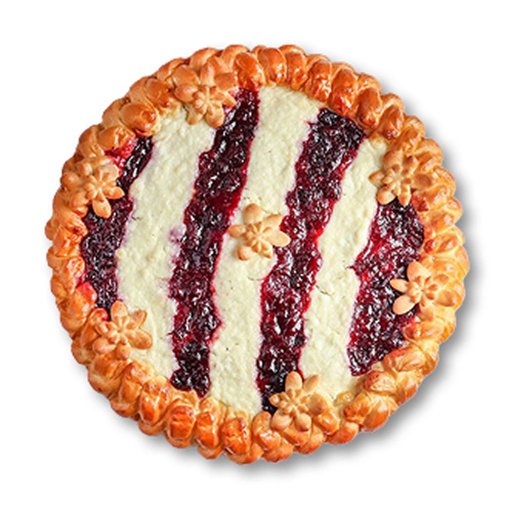 Пирог с творогом и вишней