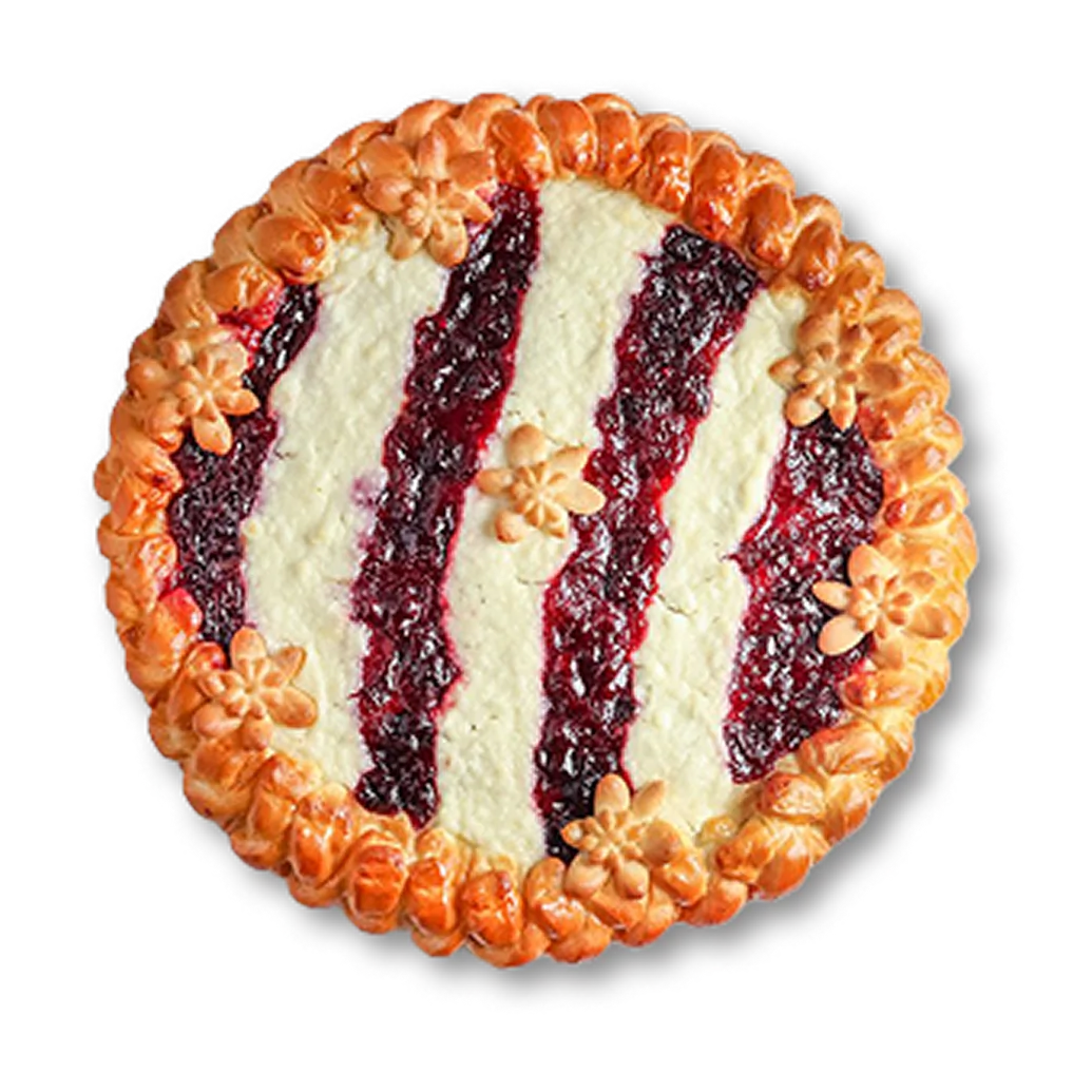 Пирог с творогом и вишней