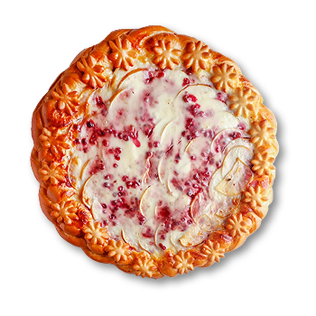 Пирог с яблоками и брусникой