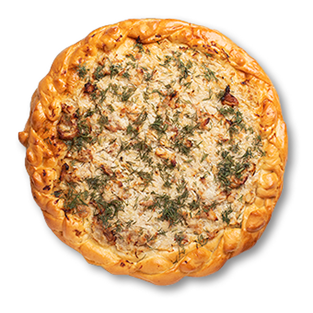 Пирог с курицей, сыром и помидором