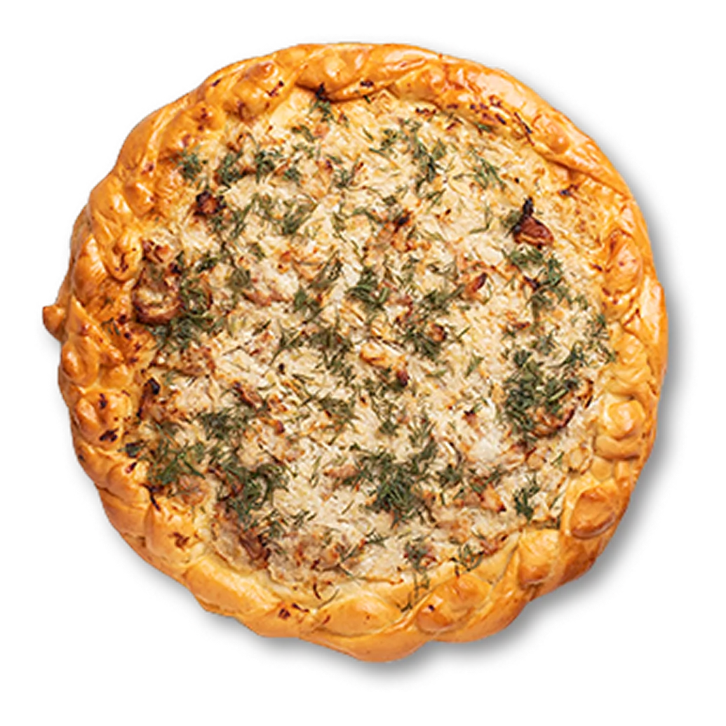 Пирог с курицей, сыром и помидором